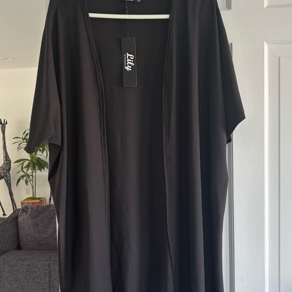 Lily Black Open Front Cardigan